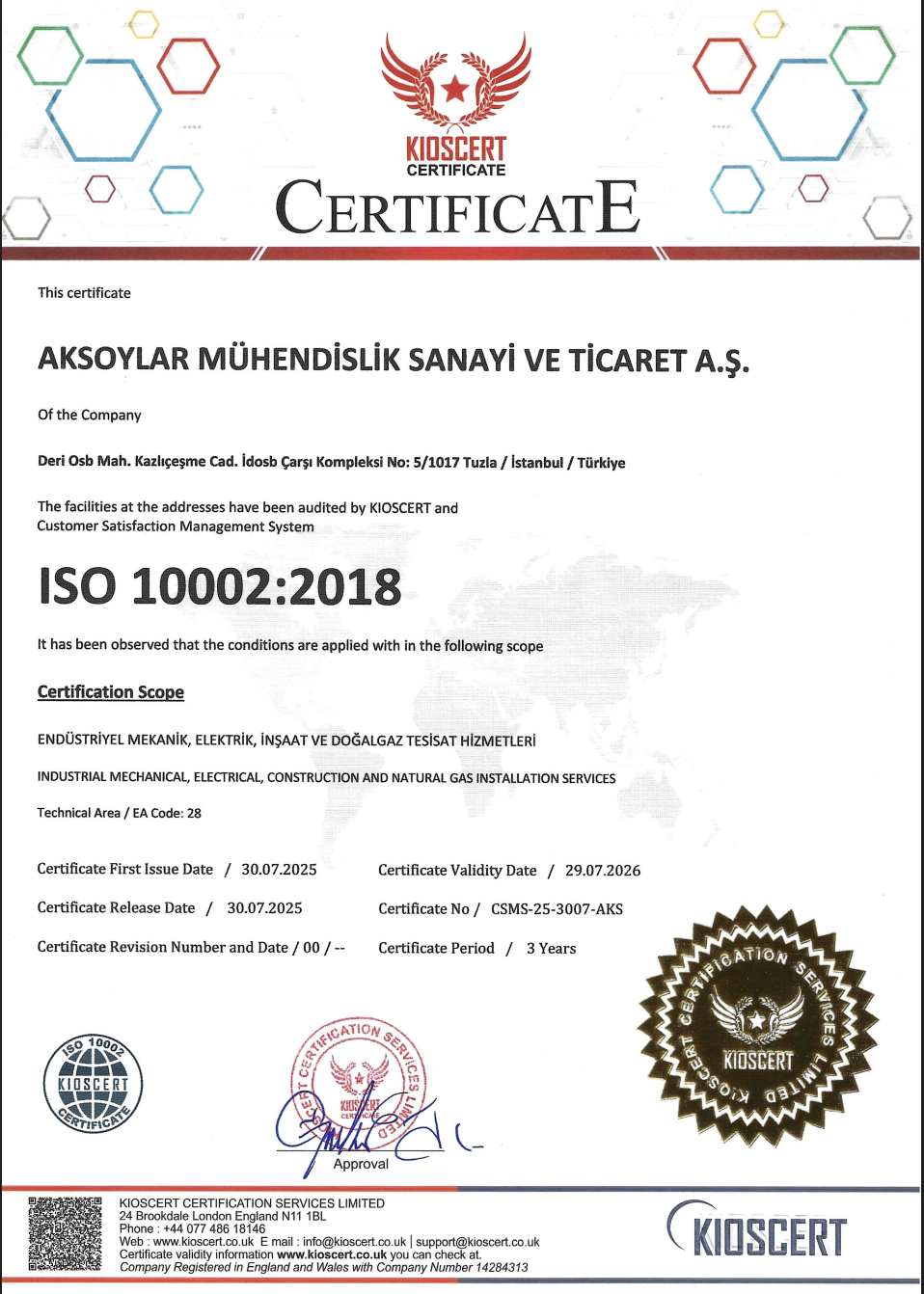 Aksoylar Akıllı Bina | Sertifikalarımız